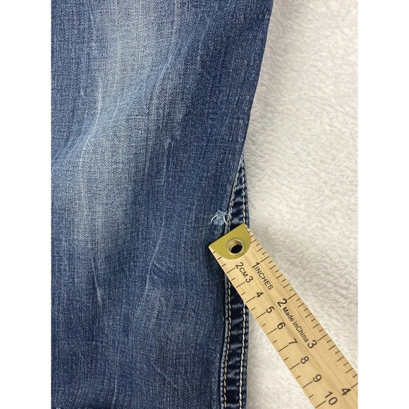 Miss Me Jeans Women's Bootcut Blue Raw Hem Size 27 (Modified‎ Length) - Picture 11 of 15